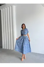 Embroidered Skirt - Dark Blue | Topshow | F1901