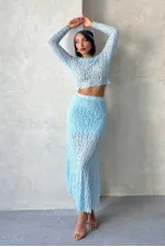 Dantel Etek - Mavi | Topshow | F1887