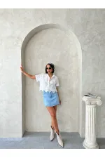 Nakışlı Gömlek - Krem Topshow