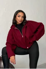 Topshow Cashmere Wholesale Jackets - Burgundy | F2047