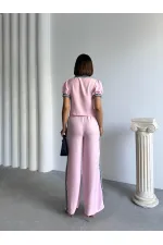 Wholesale Striped Denim Pants Pink | Topshow | F1890