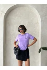 T-shirt Topshow Lilac Stone Detail Wholesale