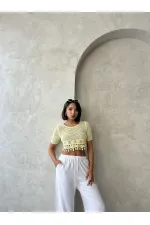 Tasseled Raw Wholesale Blouse Yellow | Topshow