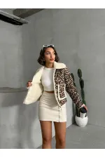 Manteau en peluche à motifs Eopar en gros - Noir vison | TOPSHOW | F1814