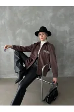 Chemise en daim marron (vente en gros) | TOPSHOW | F1517