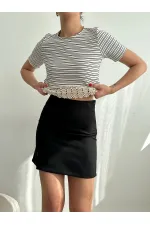 Jupe rayée noire Topshow, chemisier rayé en dentelle (vente en gros)