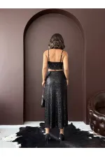 Topshow - Toptan Payetli Büstiyer - Parti Ve Davet Şıklığı - Siyah