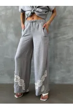 Topshow Gray Lace-Up Wholesale Trousers