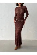 Brown Long Transparent Wholesale Skirt | Topshow | F1887