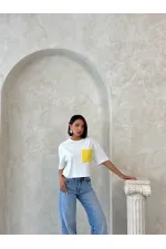 Wholesale T-Shirt with Pocket Detail - Yellow | Topshow