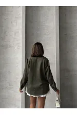 Cebi Tasli Toptan Gömlek - Haki | TOPSHOW | F1617