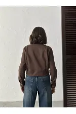 Topshow - Veste bomber marron zippée pour femme (vente en gros)