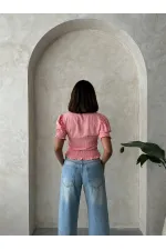 Topshow Fuchsia Gipe Detailed Pitikare Wholesale Shirt