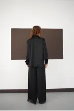 Chemise à manches longues en gros - Noire | F2101 - Topshow