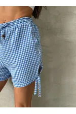 Topshow Mavi Yanları Bagcıklı Pitikare Toptan Şort