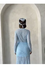 Dante Evening Blouse - Blue | Topshow | F1886