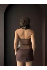 Topshow Sunideri Fermuarlı Toptan Yelek - Kahve | F2036