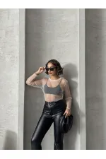 Blouse en tulle à pois en gros - Pierre | TOPSHOW | F1603