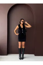 Topshow - Toptan Peluş Yelek - Siyah