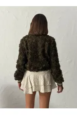 Topshow - Vente en gros de manteaux zippés Rose Süzüneli - Kaki