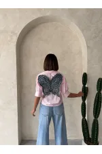 Arkası Kelebek Detaylı Toptan Gömlek   Sarı | Topshow