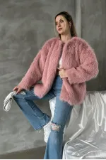 Peluş Toptan Kaban - Pudra | TOPSHOW | F1608