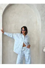 Embroidered Shirt - Blue | Topshow | F1951