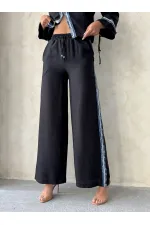 Kot Şeritli Toptan Pantolon   Siyah | Topshow | F1890