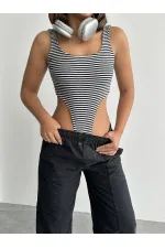 Itcitli Sports Bodysuit - Striped | Topshow