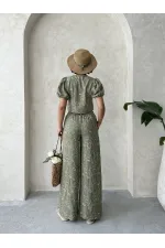 Nakışlı Önden Baglamalı Toptan Bluz - Açık Haki | Topshow