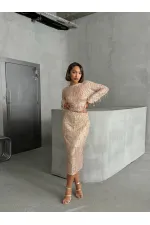 Tüy Pullu Toptan Etek - Taş Gold | TOPSHOW | F1621