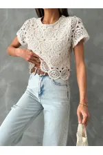 Topshow Ham Güpür Abiye Toptan Bluz