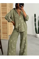 Nakışlı Gömlek - Haki Dsn2 | Topshow | F1899