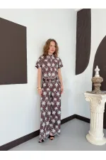 D 2913 EMBROIDERED TROUSERS - BROWN D 2913 EMBROIDERED TROUSERS - BROWN