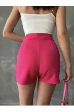 Short Topshow fuchsia à boutons en gros