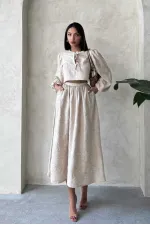 Nakışlı Toptan Etek - Taş | Topshow | F1901