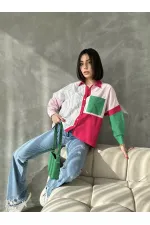 Striped Piece Wholesale Shirt - Colorful Stripes | TOPSHOW | F1461