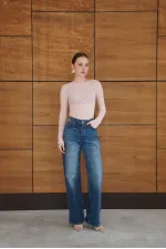 Dantel Toptan Bluz - Pembe | F2092 - Topshow