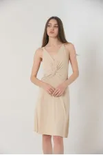 Robe Topshow à bretelles en pierre et col en V au-dessus du genou (vente en gros)