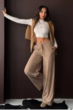 Pantalon en velours côtelé Topshow - Vison | F1996