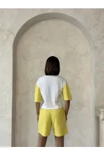 Kol Detaylı Toptan Şort - Sarı | Topshow
