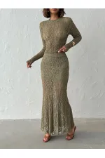 Khaki Color Long Transparent Wholesale Skirt | Topshow | F1887