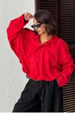 Topshow Scuba Suede Jacket - Red | F2017