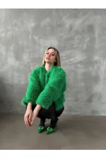 Veste en fausse fourrure en gros - Émeraude | TOPSHOW | F1615