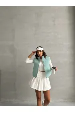 Doudoune sans manches en fibre à motif Pitikare - Émeraude | TOPSHOW | F1741