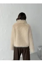 Topshow - Toptan Suni Kürk Kadın Mont - Taş