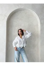 Nakışlı Gömlek - Krem | Topshow | F1932