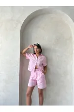 Nakışlı Vual Gömlek - Pembe Topshow