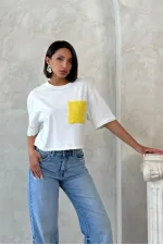 Wholesale T-Shirt with Pocket Detail - Yellow | Topshow