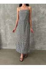 Topshow Black Strap Ankle Length Wholesale Dress